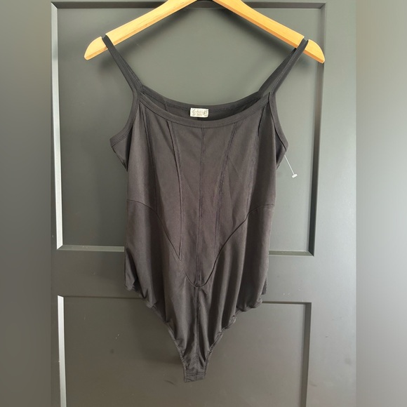 Intimately Free People That Girl Corset Black Bodysuit Scoop Neck Thong V Neck - Picture 4 of 10